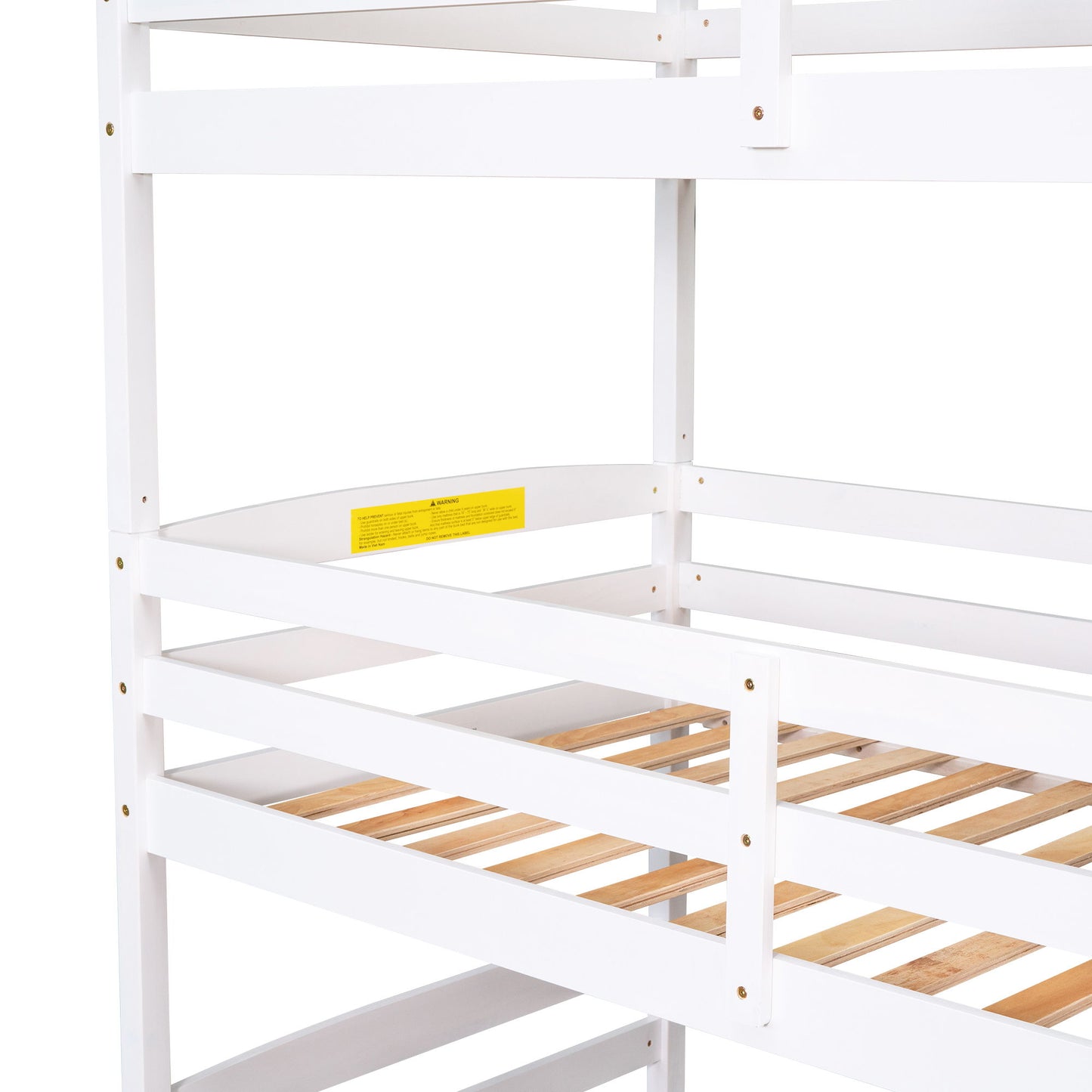 Twin Size Triple Bunk Bed With Storage Staircase, Separate Design - White - The Sleep Loft - Online Mattress Showroom NYC