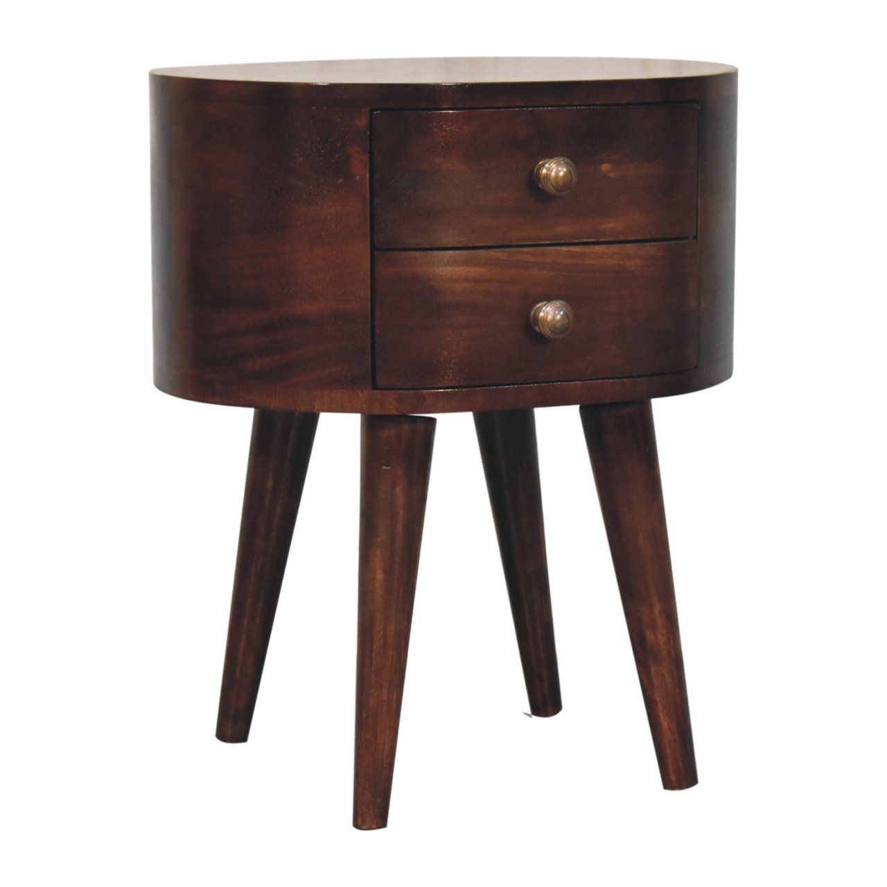 Rounded Bedside Table - The Sleep Loft - Online Mattress Showroom NYC