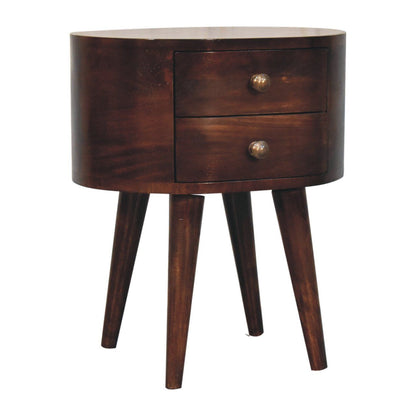 Rounded Bedside Table - The Sleep Loft - Online Mattress Showroom NYC