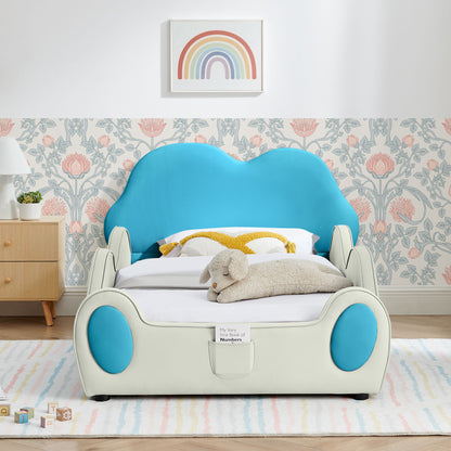 Cute Cloud Shape Bed With Guardrails Cartoon Design, Storage Pocket - The Sleep Loft - Online Mattress Showroom NYC