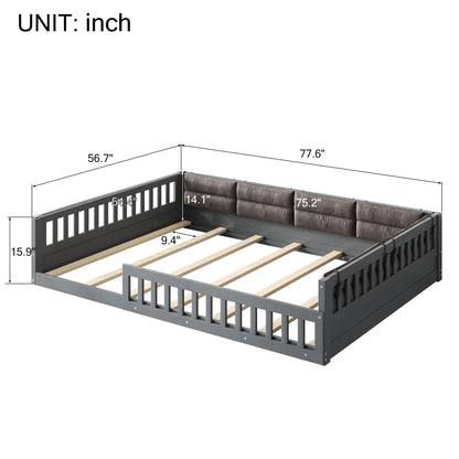 Upholstered Platform Bed With Guardrail And Pillow - The Sleep Loft - Online Mattress Showroom NYC