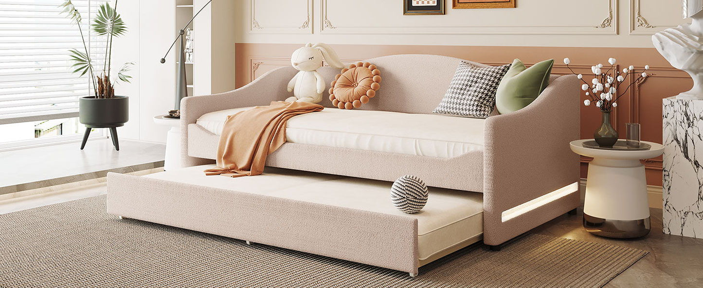 Design Upholstered Daybed With Light And Trundle - The Sleep Loft - Online Mattress Showroom NYC
