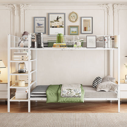 Bunk Bed With 5 Tier Shelves - The Sleep Loft - Online Mattress Showroom NYC