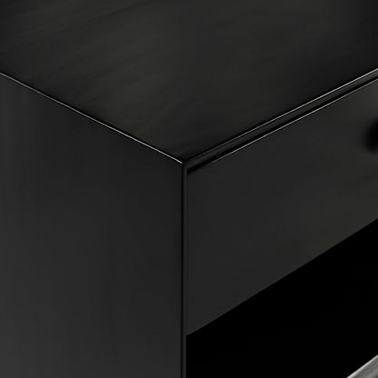 Mid-Century Modern Single Drawer Solid Wood Nightstand - The Sleep Loft - Online Mattress Showroom NYC