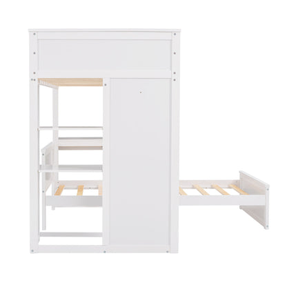 Loft Bed With A Stand Alone Bed, Shelves, Desk, And Wardrobe - The Sleep Loft - Online Mattress Showroom NYC