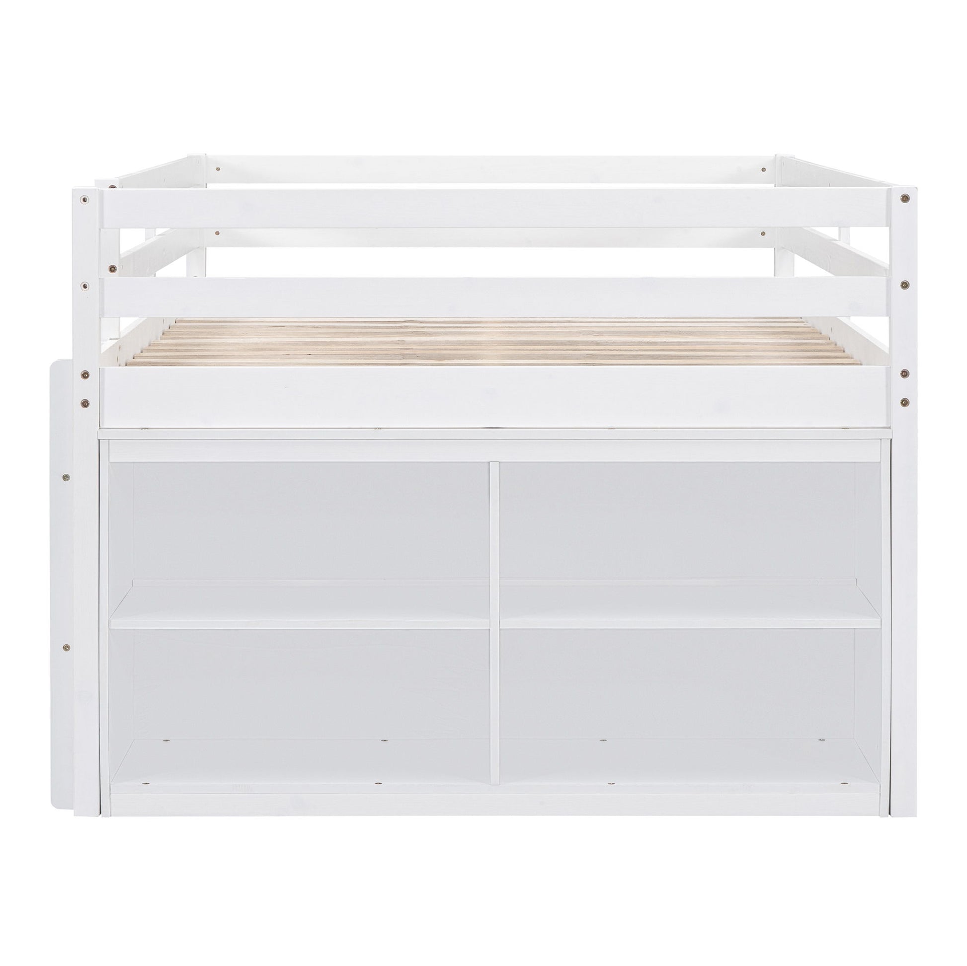 Loft Bed With Retractable Writing Desk And 4 Drawers, With Lateral Portable Desk And Shelves - The Sleep Loft - Online Mattress Showroom NYC