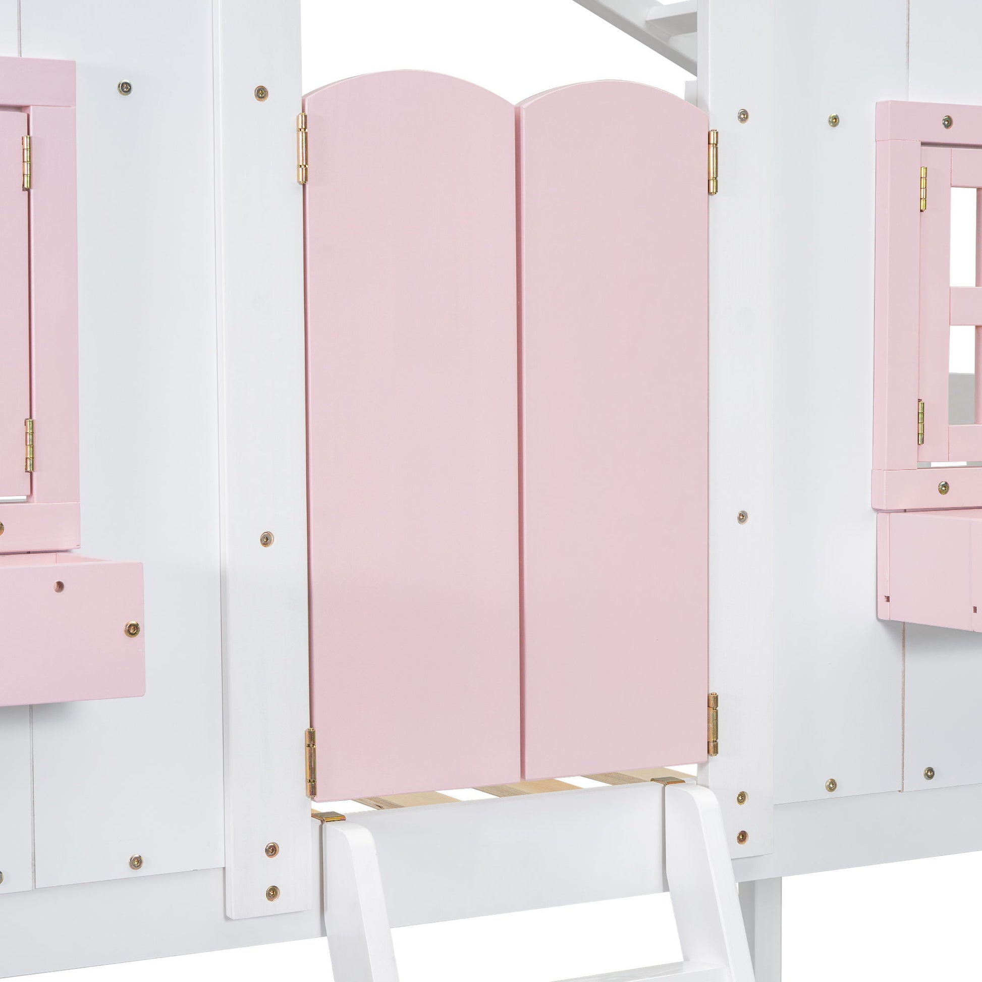 House Bunk Bed With Roof, Window, Window Box, Door, With Safety Guardrails And Ladder - The Sleep Loft - Online Mattress Showroom NYC