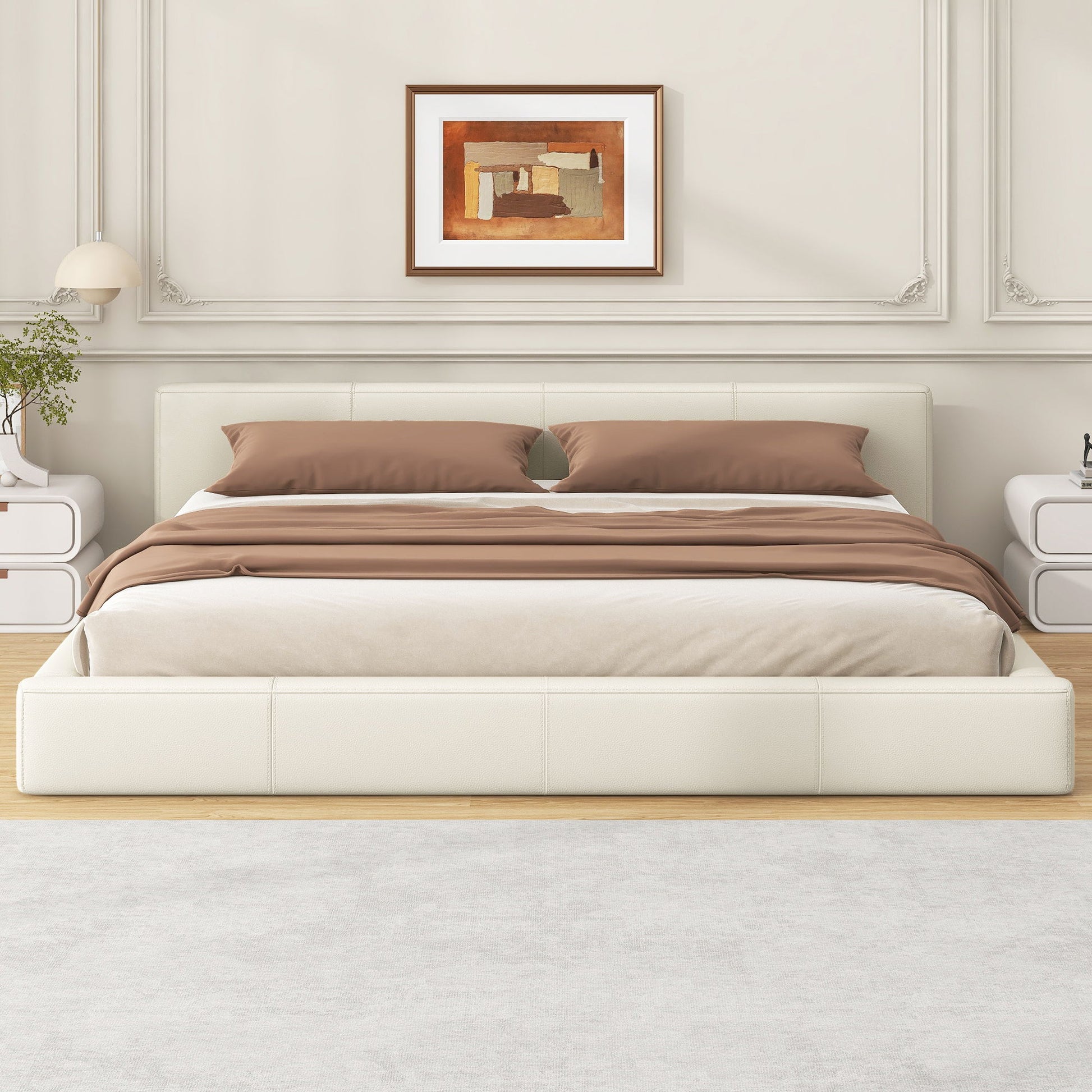 Stylish Upholstered Bed With Birch Wood Frame - The Sleep Loft - Online Mattress Showroom NYC