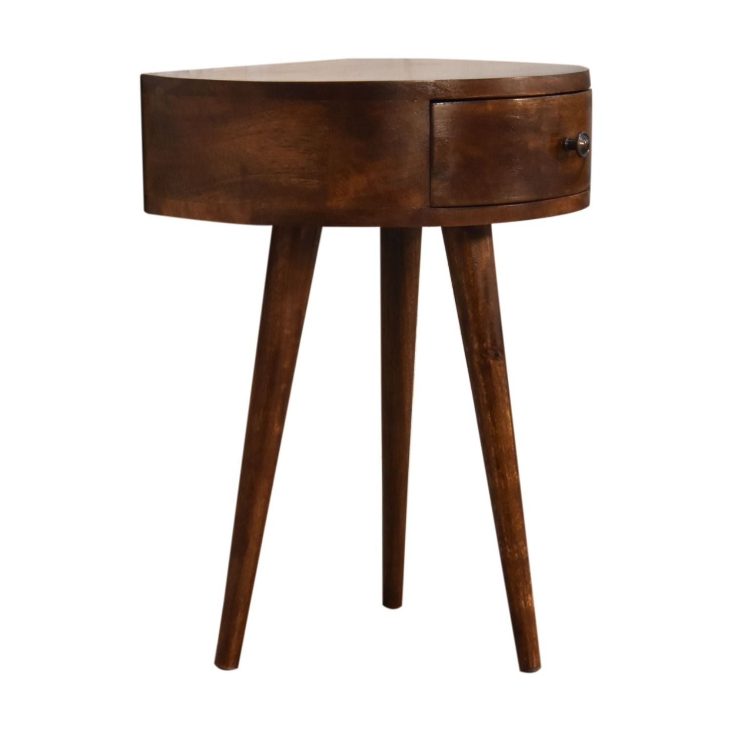Semi Circle Nightstand - Chestnut - The Sleep Loft - Online Mattress Showroom NYC