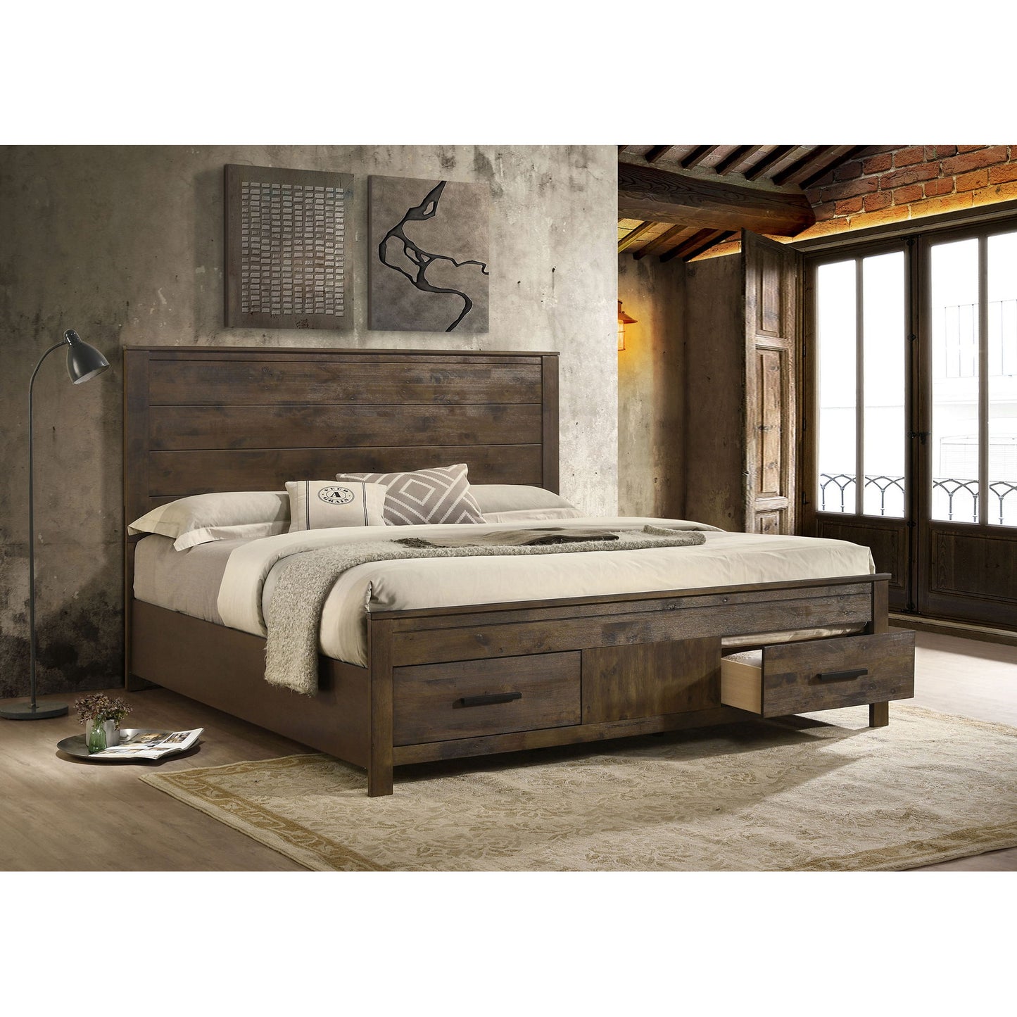 Greely - Eastern King Storage Bed - Brown - The Sleep Loft - Online Mattress Showroom NYC