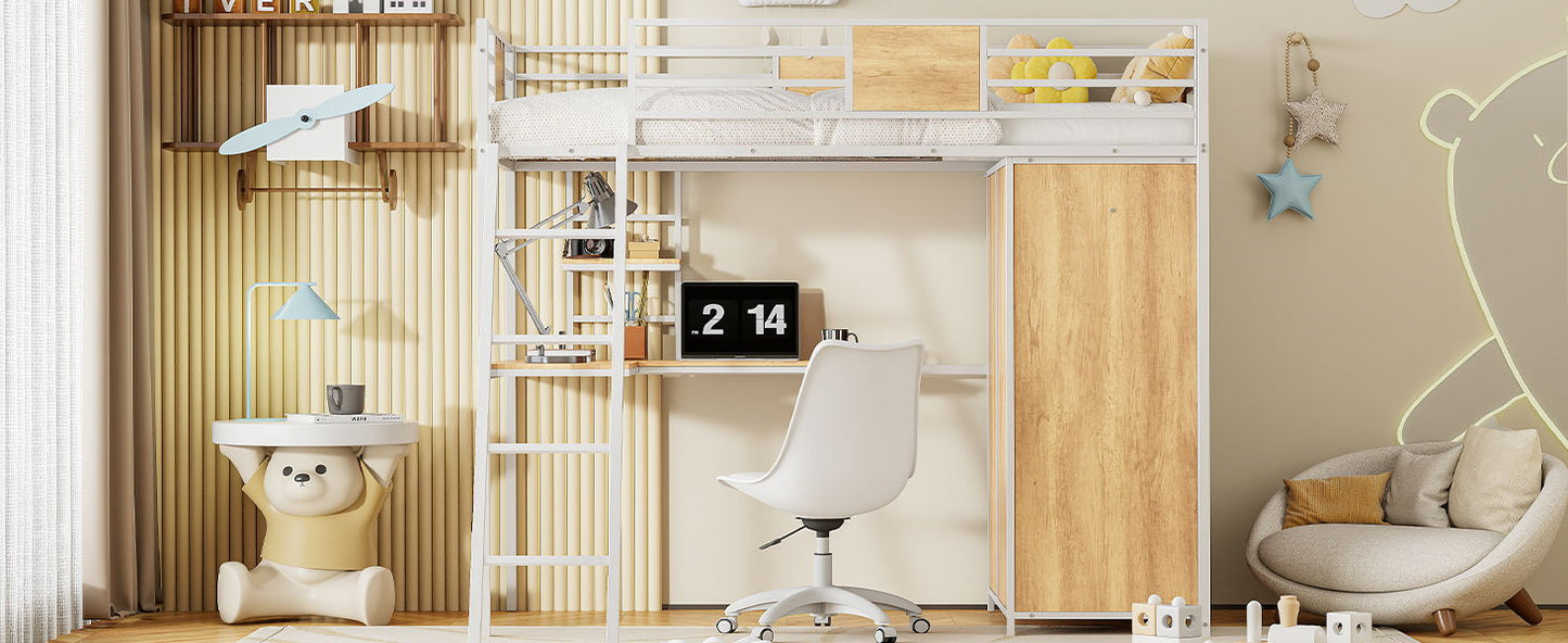 Loft Bed With L Shape Desk And Wardrobe - The Sleep Loft - Online Mattress Showroom NYC