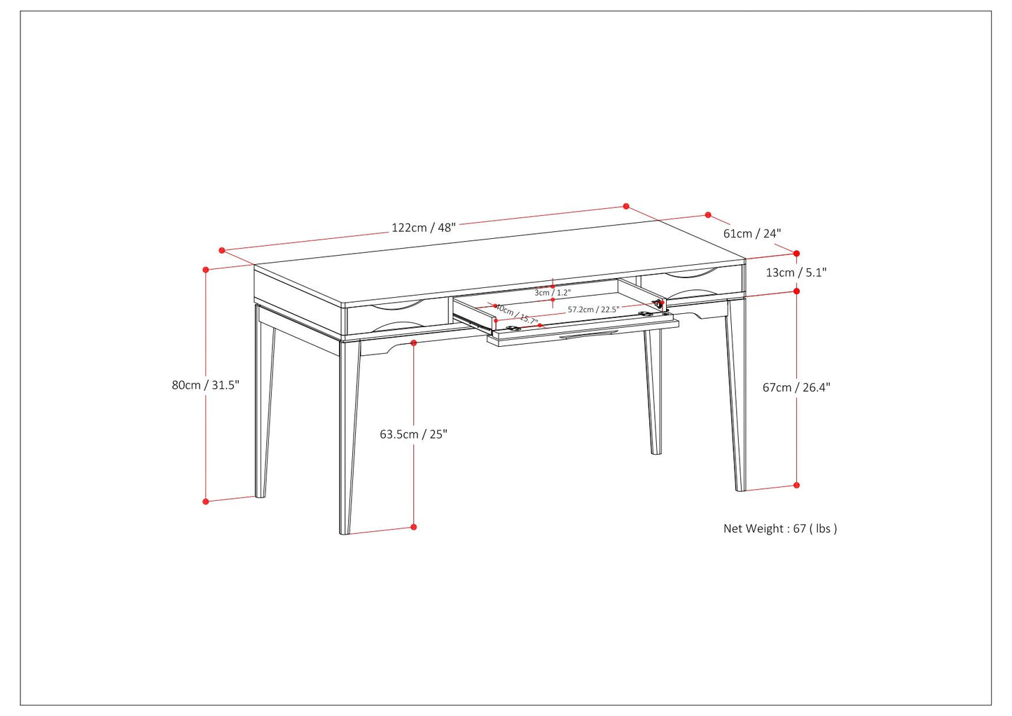 Harper - Handcrafted Desk - The Sleep Loft - Online Mattress Showroom NYC