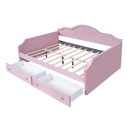 Upholstered Daybed With LED Lights And 2 Drawersme - The Sleep Loft - Online Mattress Showroom NYC