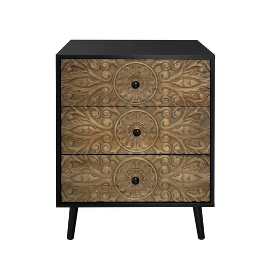 3 Drawer Cabinet, Suitable For Bedroom - Black - The Sleep Loft - Online Mattress Showroom NYC