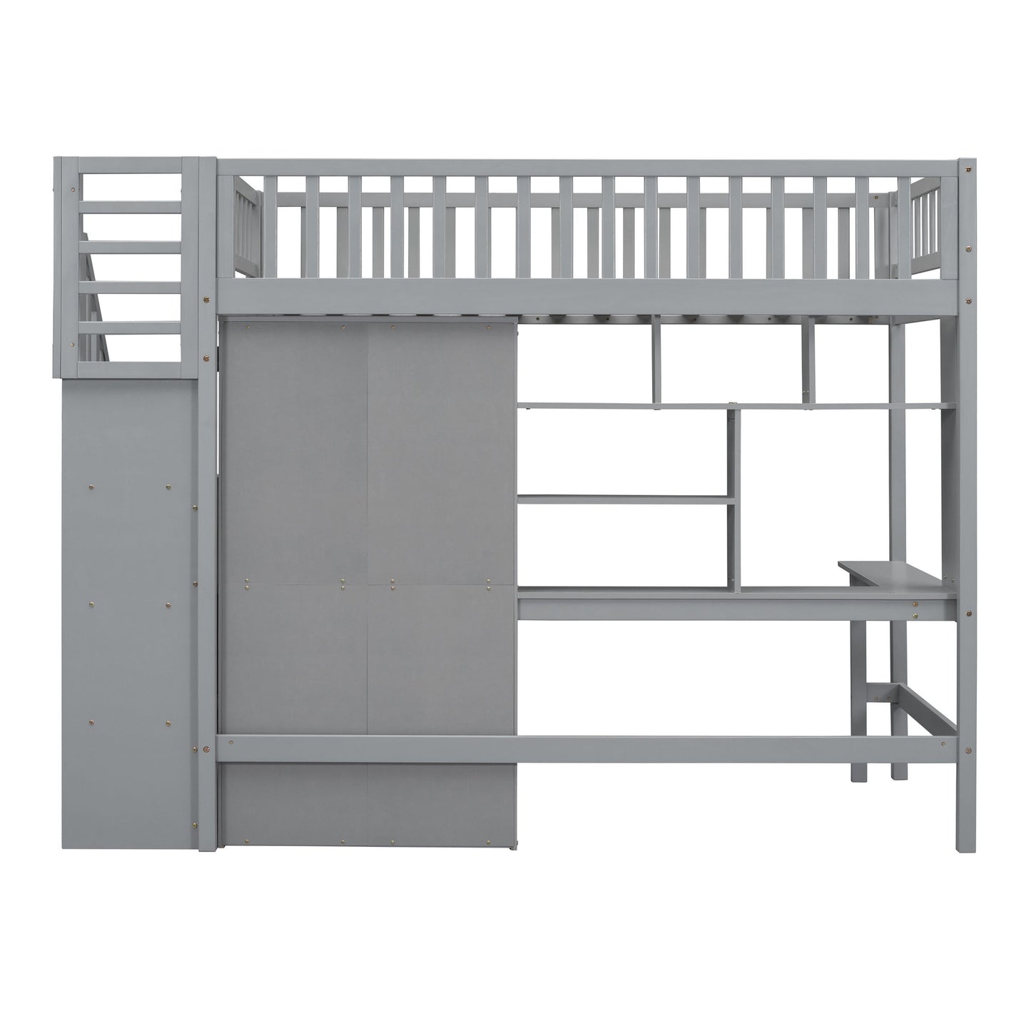 Loft Bed With Bookshelf, Drawers, Desk, And Wardrobe - The Sleep Loft - Online Mattress Showroom NYC