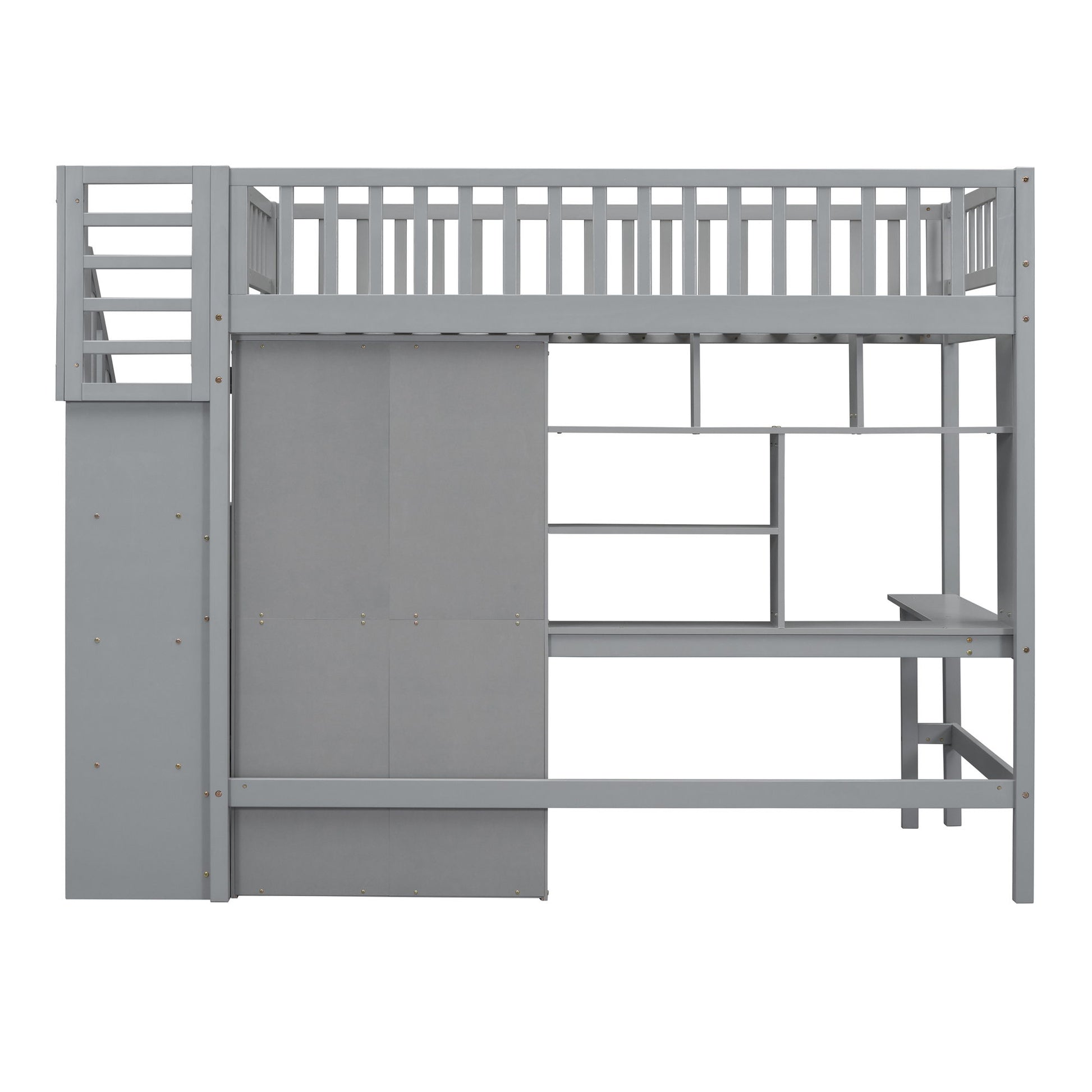 Loft Bed With Bookshelf, Drawers, Desk, And Wardrobe - The Sleep Loft - Online Mattress Showroom NYC
