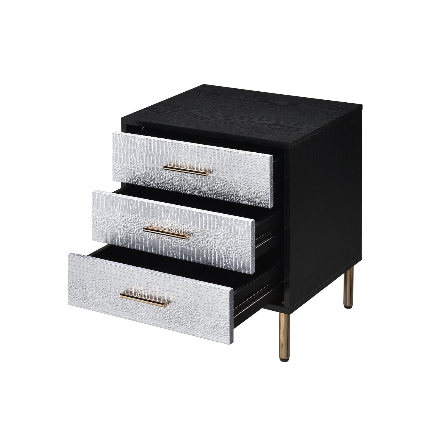 Myles - Nightstand - Black / Gold / Silver - The Sleep Loft - Online Mattress Showroom NYC