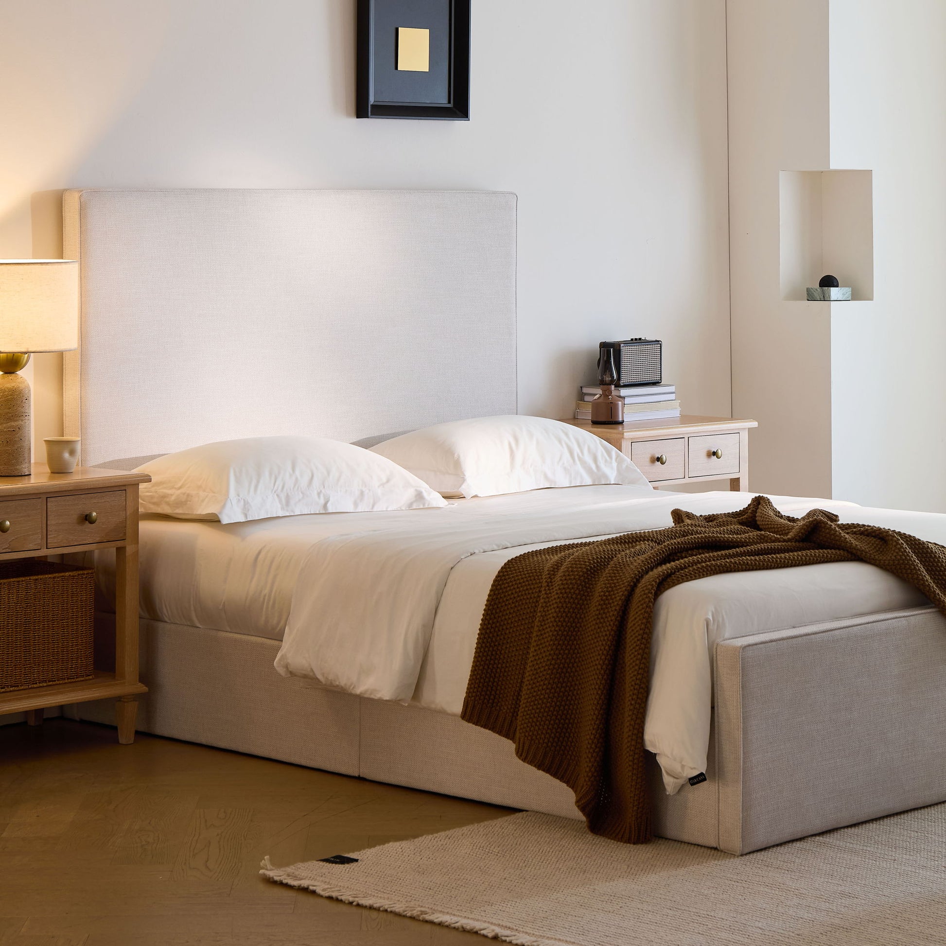 Lucas - Tall Headboard Upholstered Bed - The Sleep Loft - Online Mattress Showroom NYC