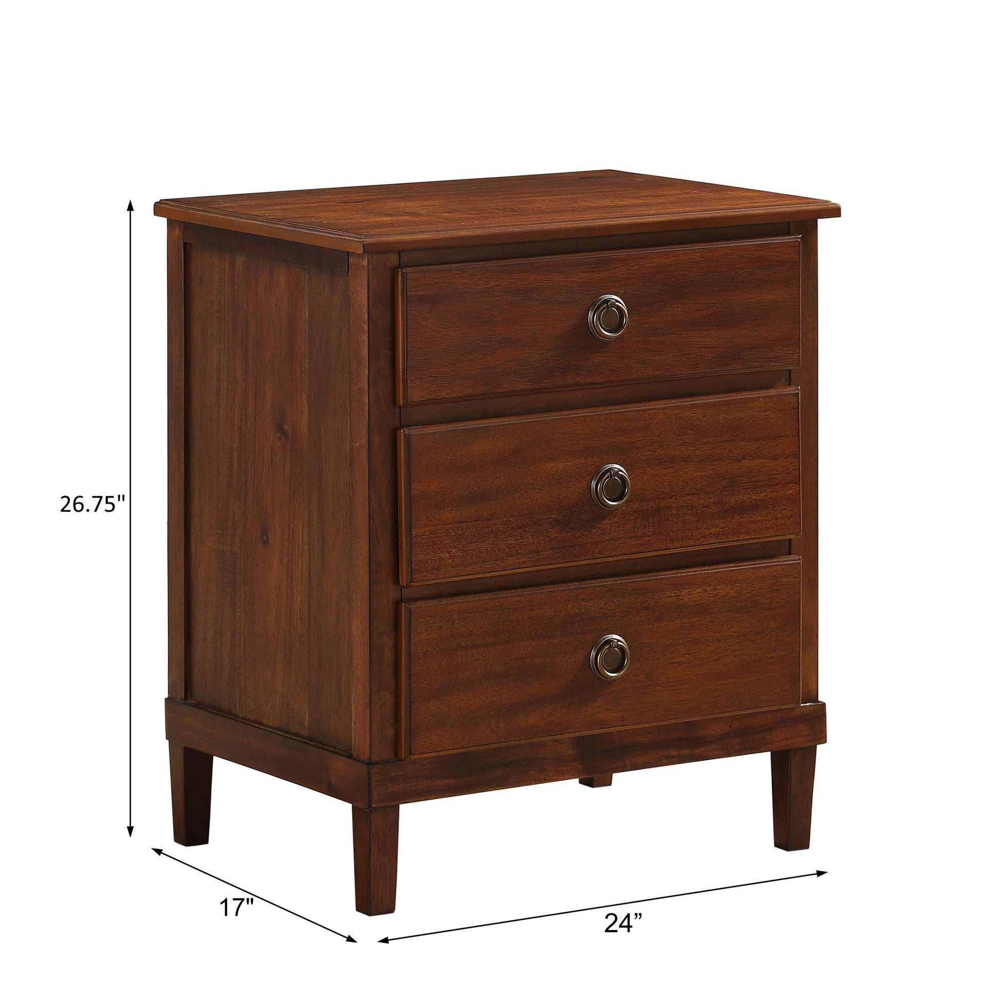 Chamberlin - 3 Drawer Nightstand - Brown - The Sleep Loft - Online Mattress Showroom NYC