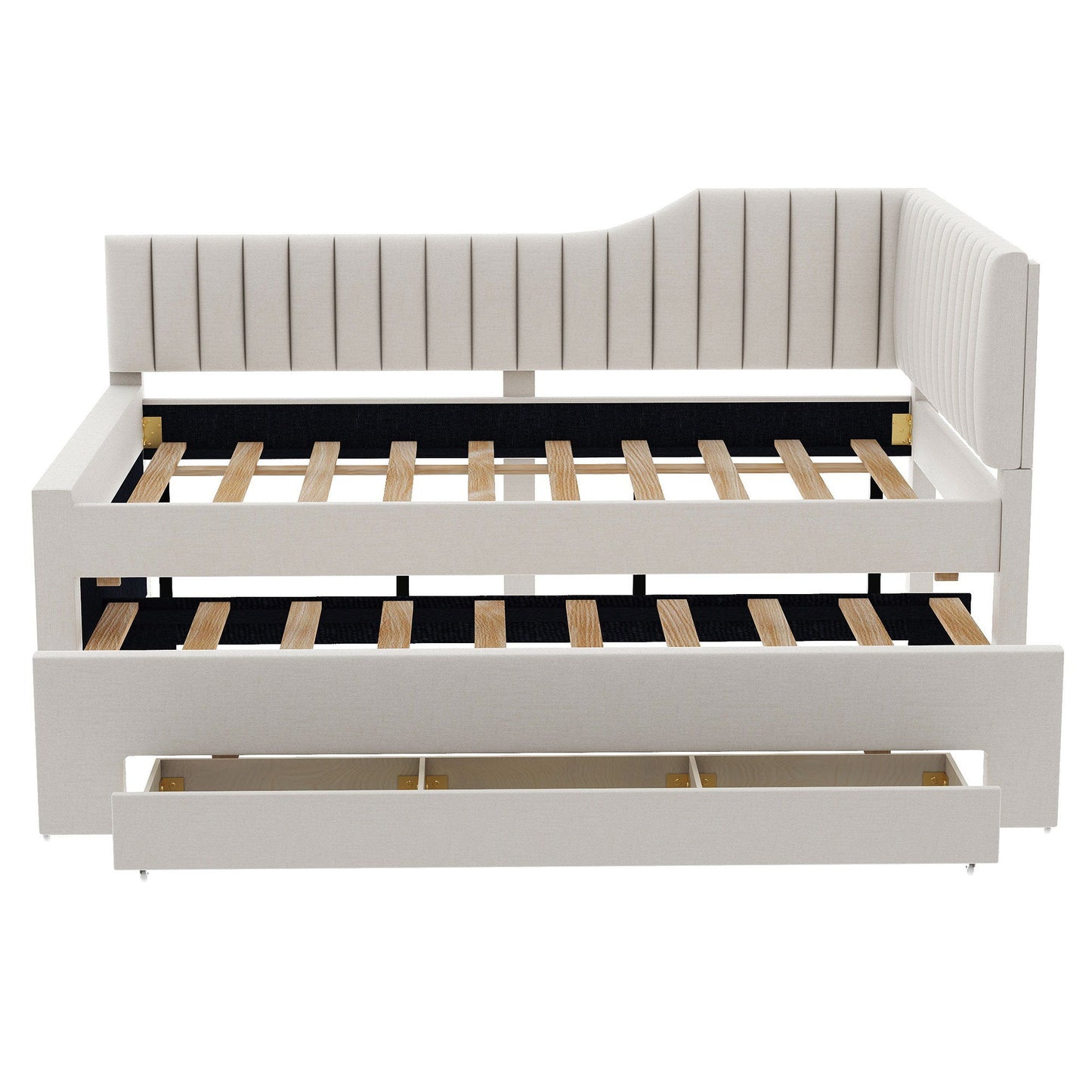 Upholstered Daybed With Trundle And 3 Drawers - The Sleep Loft - Online Mattress Showroom NYC