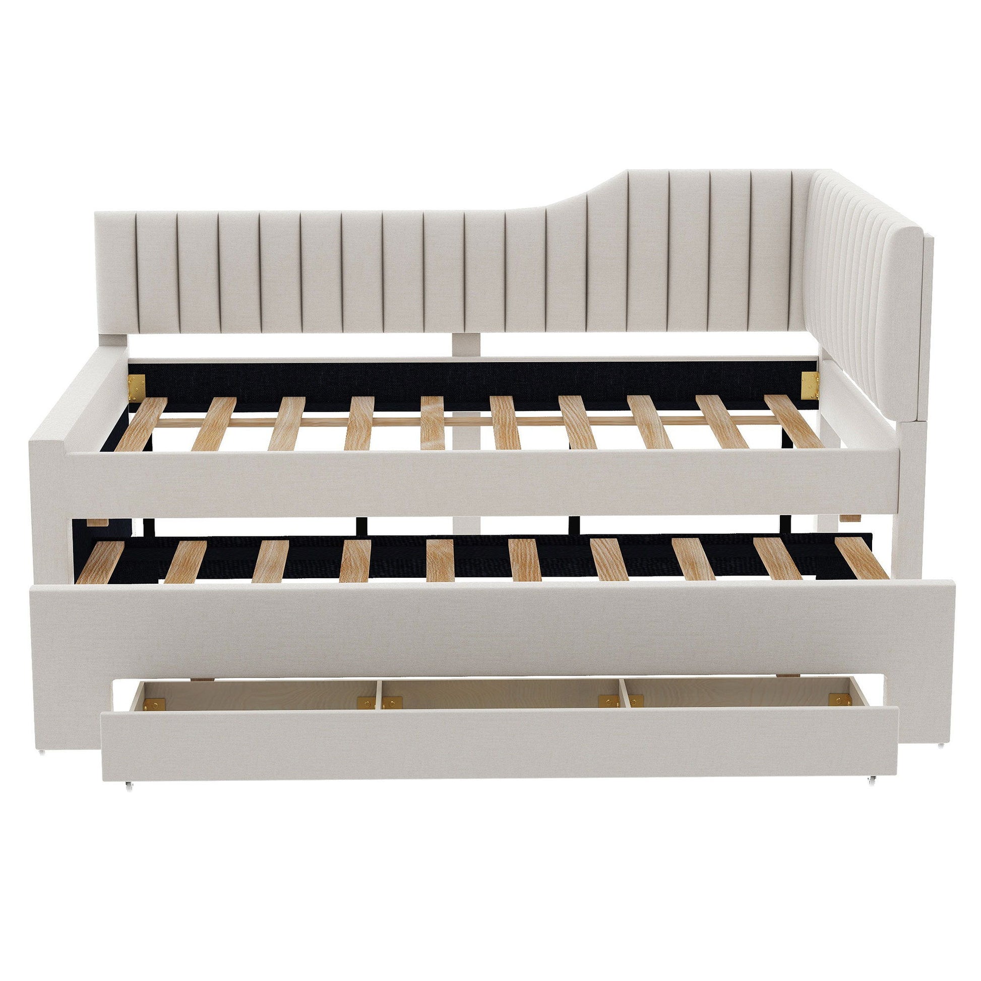 Upholstered Daybed With Trundle And 3 Drawers - The Sleep Loft - Online Mattress Showroom NYC
