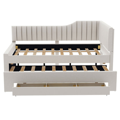 Upholstered Daybed With Trundle And 3 Drawers - The Sleep Loft - Online Mattress Showroom NYC