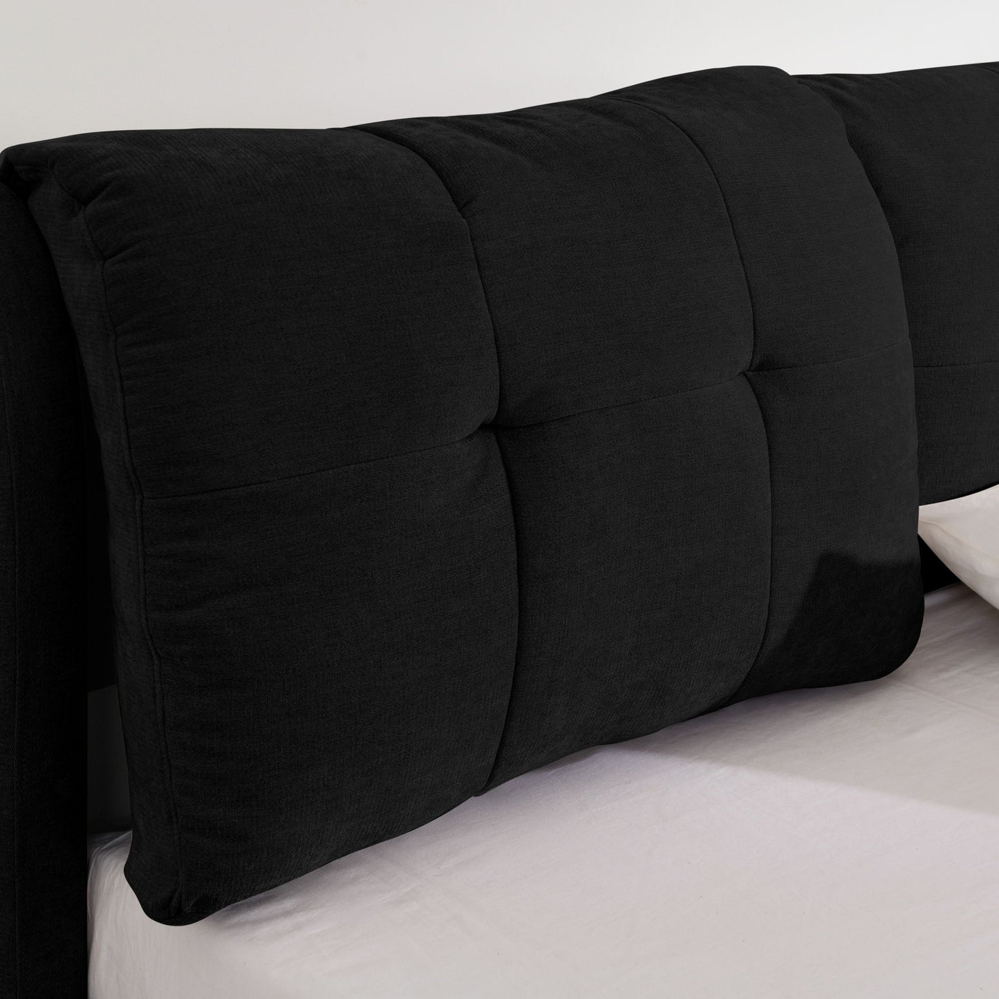 Storage Upholstered Hydraulic Platform Bed With Integrated Headboard - The Sleep Loft - Online Mattress Showroom NYC