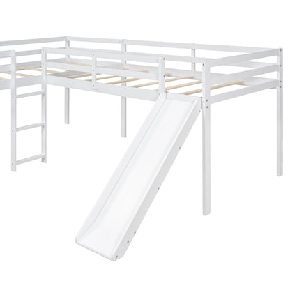 L Shaped Loft Bed With Ladder And Slide - The Sleep Loft - Online Mattress Showroom NYC