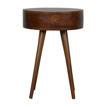 Nordic Chestnut Circular Nightstand - The Sleep Loft - Online Mattress Showroom NYC