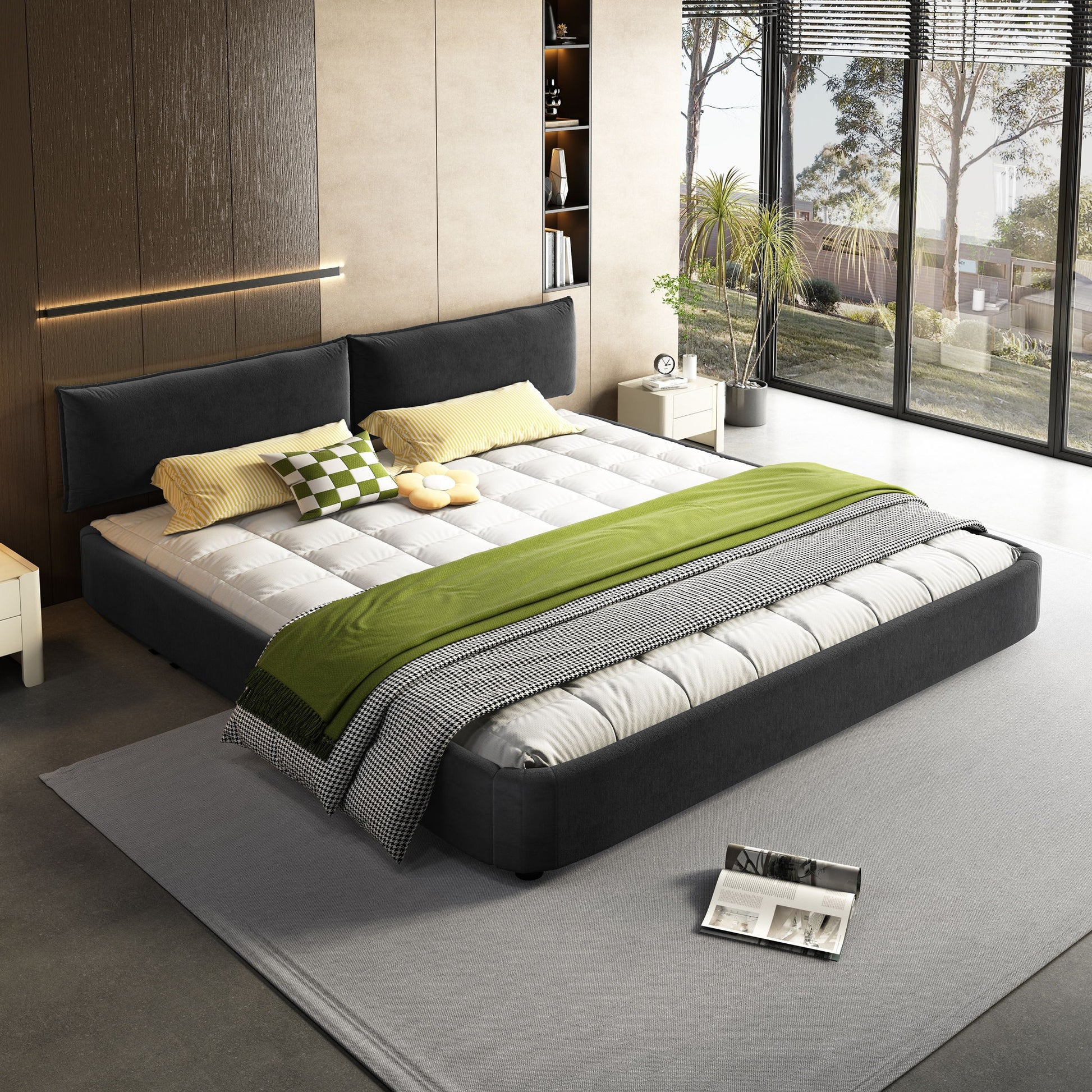 Cloud Bed Frame With Oversized Padded Movable Headboard - The Sleep Loft - Online Mattress Showroom NYC