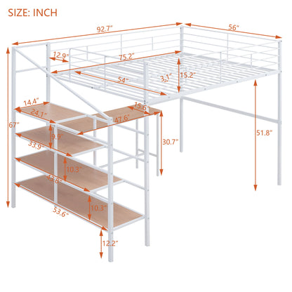 Loft Bed With Desk And Lateral Storage Ladder - The Sleep Loft - Online Mattress Showroom NYC
