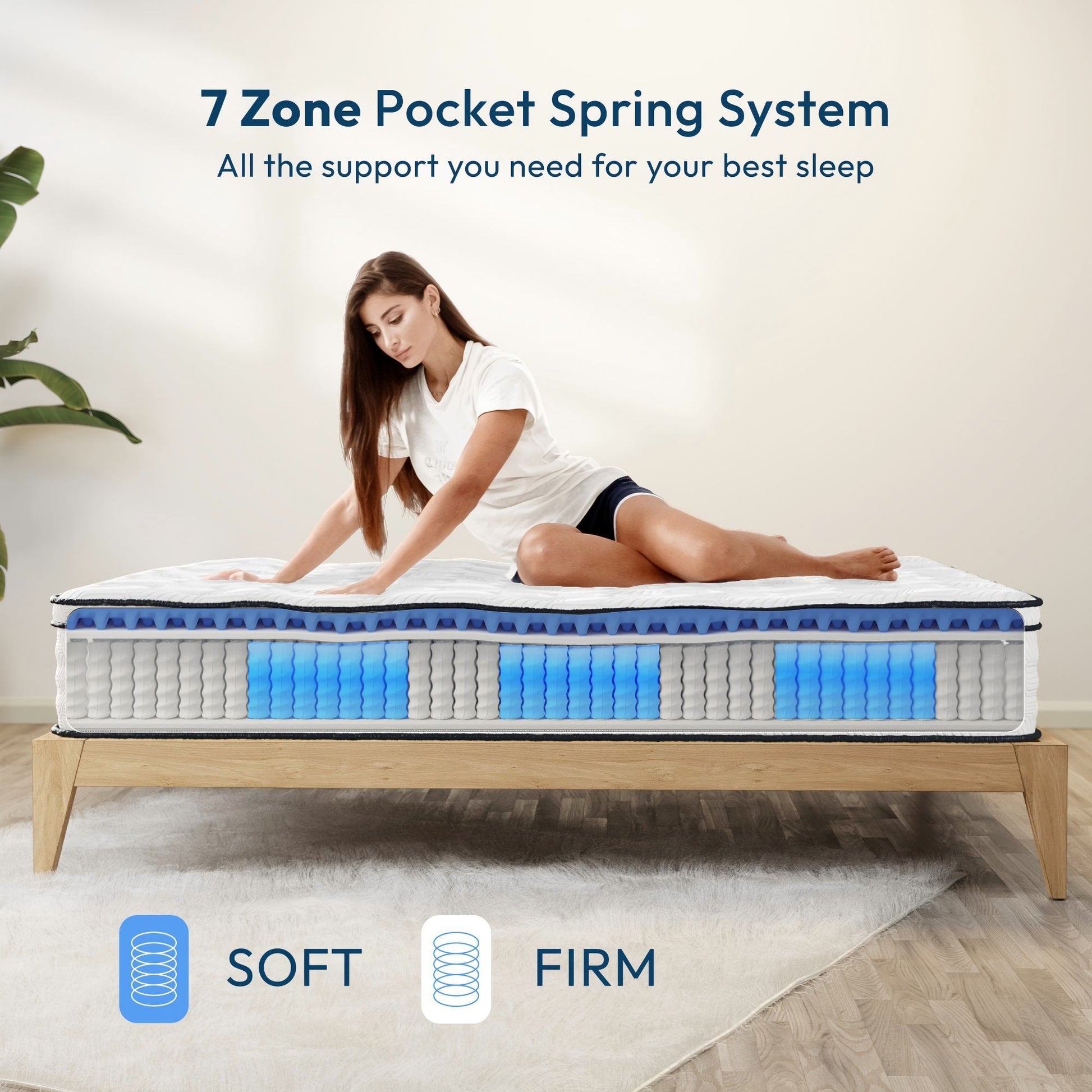 12'' Queen Hybrid Mattress With Pocket Springs And Memory Foam, Medium Firm Support - White - The Sleep Loft - Online Mattress Showroom NYC