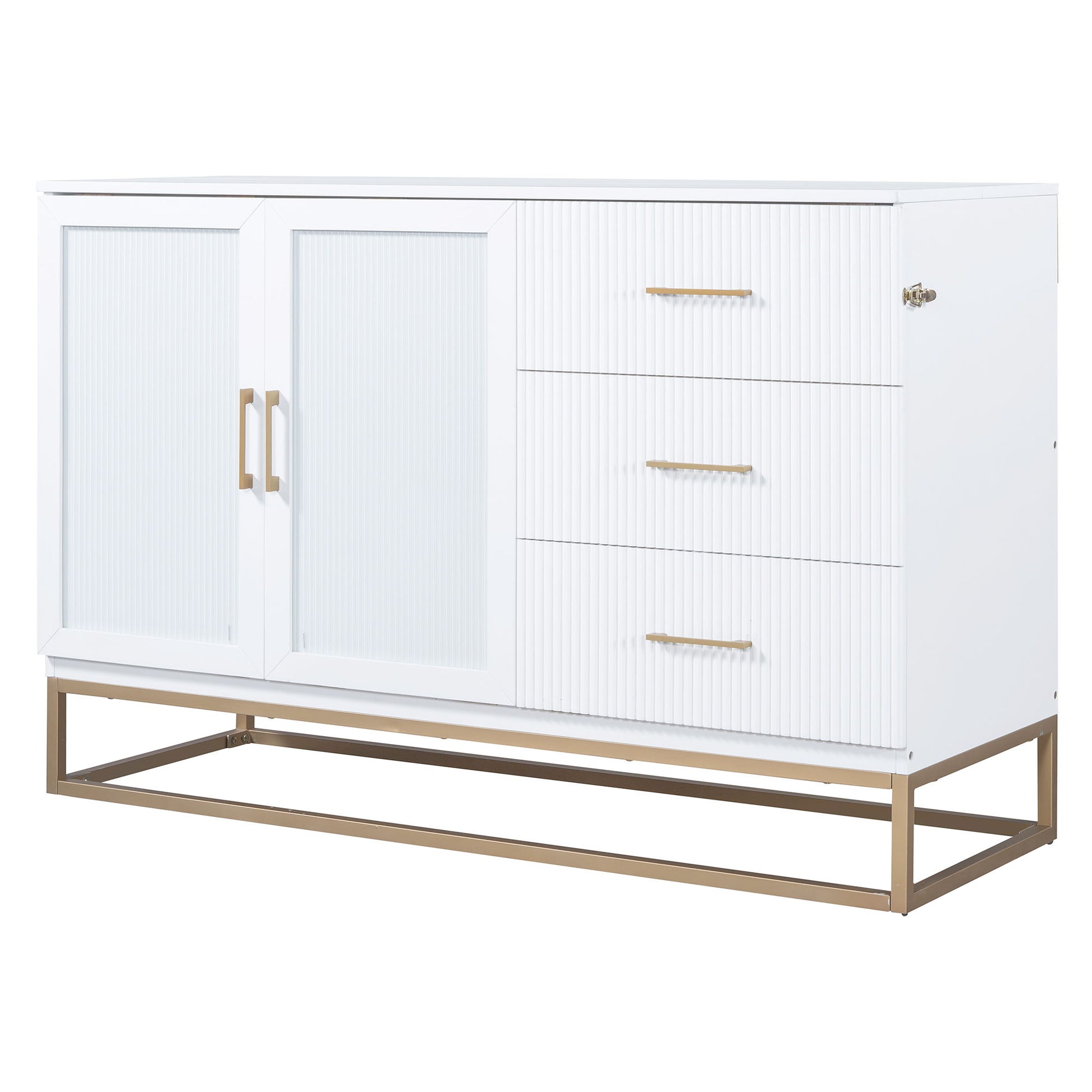 Murphy Bed With Frosted Glass Doors Design, Fake Drawers, Metal Legs - The Sleep Loft - Online Mattress Showroom NYC