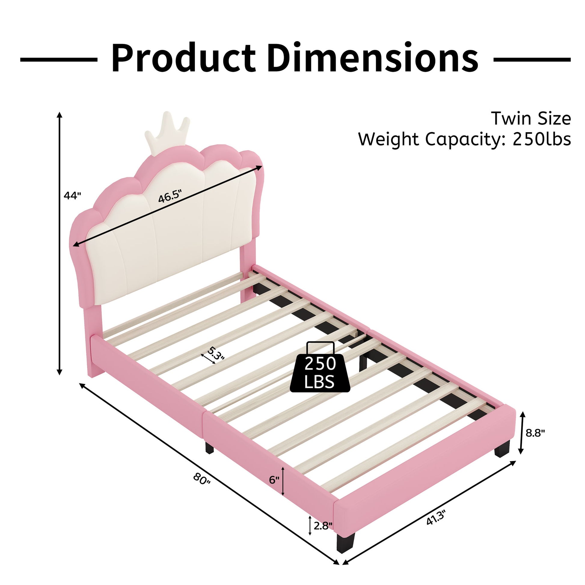 Upholstered Princess Platform Bed With Crown Headboard - The Sleep Loft - Online Mattress Showroom NYC