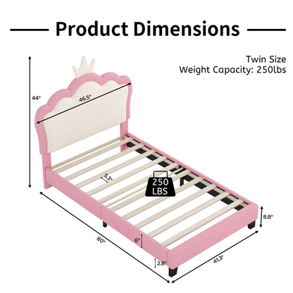 Upholstered Princess Platform Bed With Crown Headboard - The Sleep Loft - Online Mattress Showroom NYC