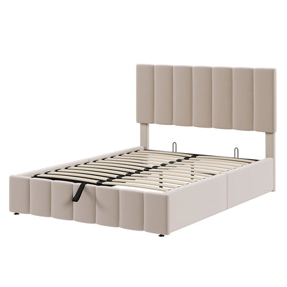 Elegant Upholstered Platform Bed With Hydraulic Storage System - The Sleep Loft - Online Mattress Showroom NYC