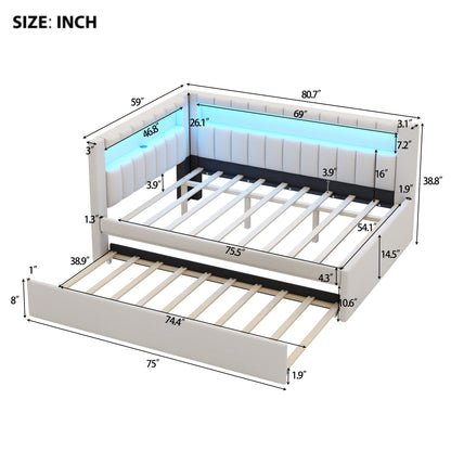 Upholstered Platform Bed With USB Ports And LED Belt - The Sleep Loft - Online Mattress Showroom NYC
