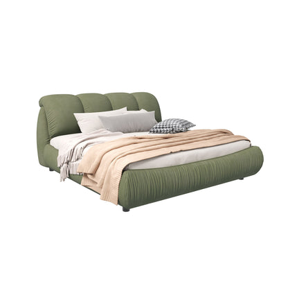 Luxury Upholstered Platform Bed With Oversized Padded Backrest And Solid Wood Frame - The Sleep Loft - Online Mattress Showroom NYC