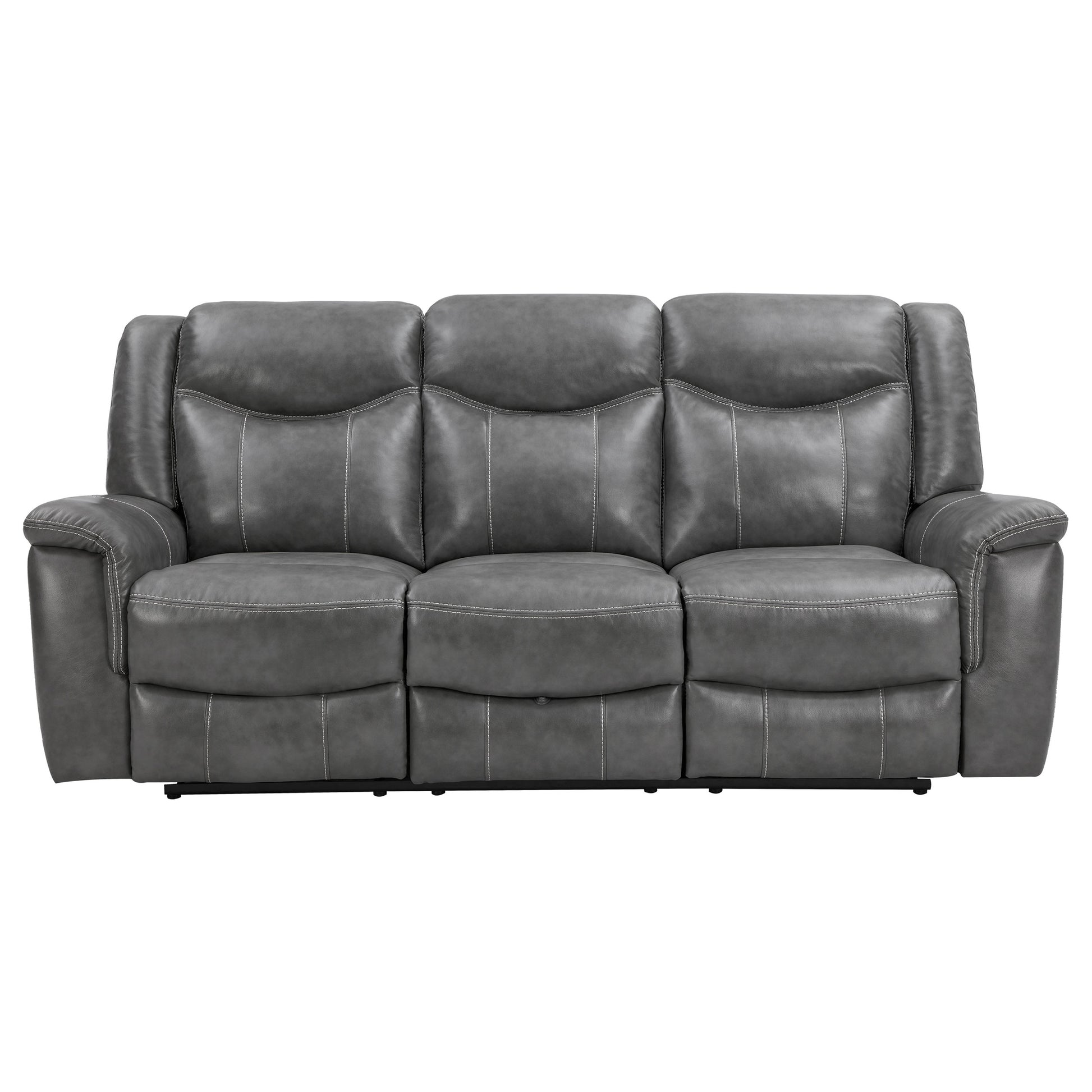 Conrad 2-piece Upholstered Padded Arm Motion Sofa Set Grey