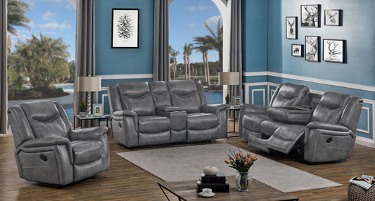 Conrad 3-piece Upholstered Padded Arm Motion Sofa Set Grey - The Sleep Loft - Online Mattress Showroom NYC