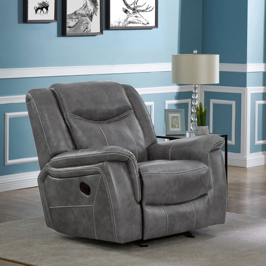 Conrad Upholstered Padded Arm Glider Recliner Grey - The Sleep Loft - Online Mattress Showroom NYC