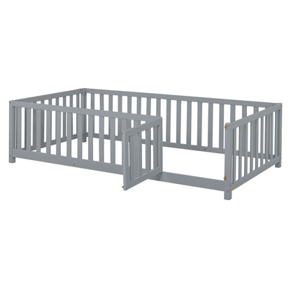 Daybed With Fence Guardrails And 2 Drawers, Split Into Independent Floor Bed & Daybed - The Sleep Loft - Online Mattress Showroom NYC