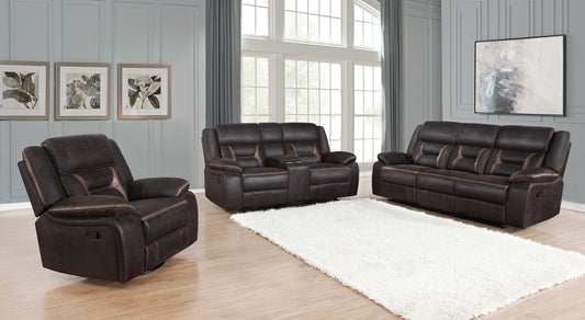 Greer 3-piece Upholstered Reclining Sofa Set Brown - The Sleep Loft - Online Mattress Showroom NYC