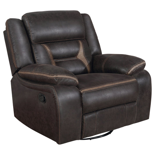 Greer Upholstered Swivel Glider Recliner Chair Brown - The Sleep Loft - Online Mattress Showroom NYC