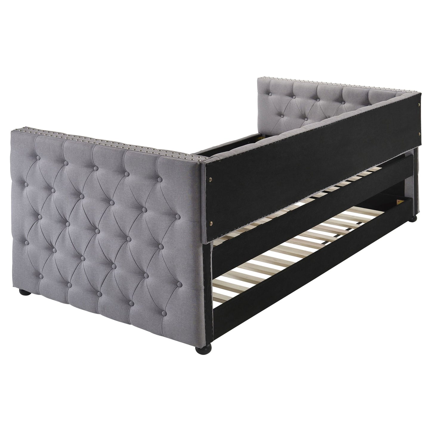 Cross - Upholstered Twin Daybed With Trundle - Gray - The Sleep Loft - Online Mattress Showroom NYC