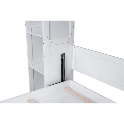 Wall Murphy Bed With Shelves And LED Lights - The Sleep Loft - Online Mattress Showroom NYC