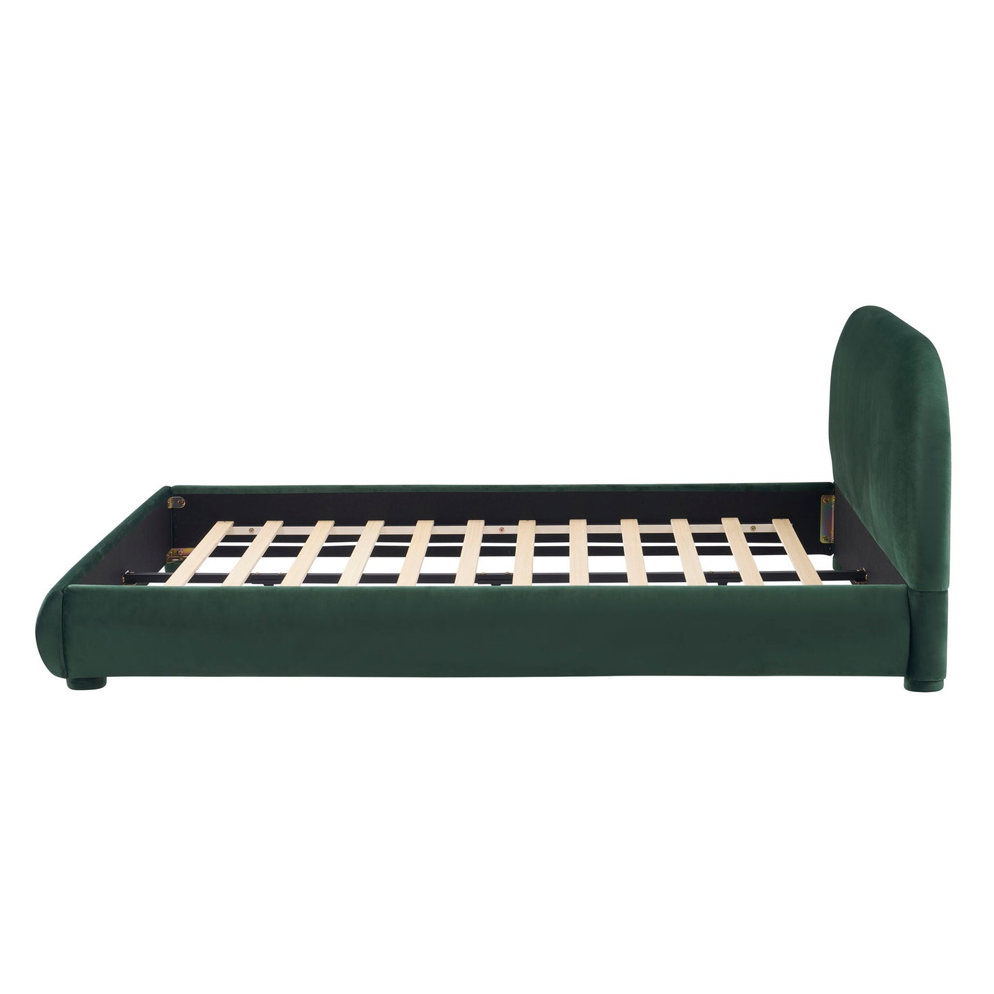 Upholstered Simple Modern Bedroom Bed With Curved Headboard - The Sleep Loft - Online Mattress Showroom NYC