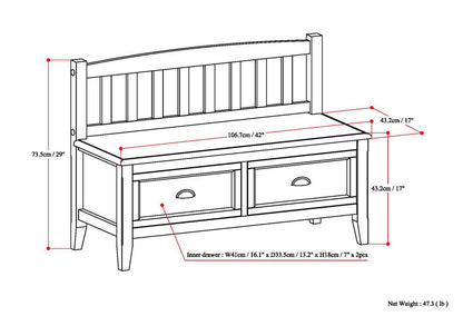 Burlington - Entryway Storage Bench With Drawers - The Sleep Loft - Online Mattress Showroom NYC