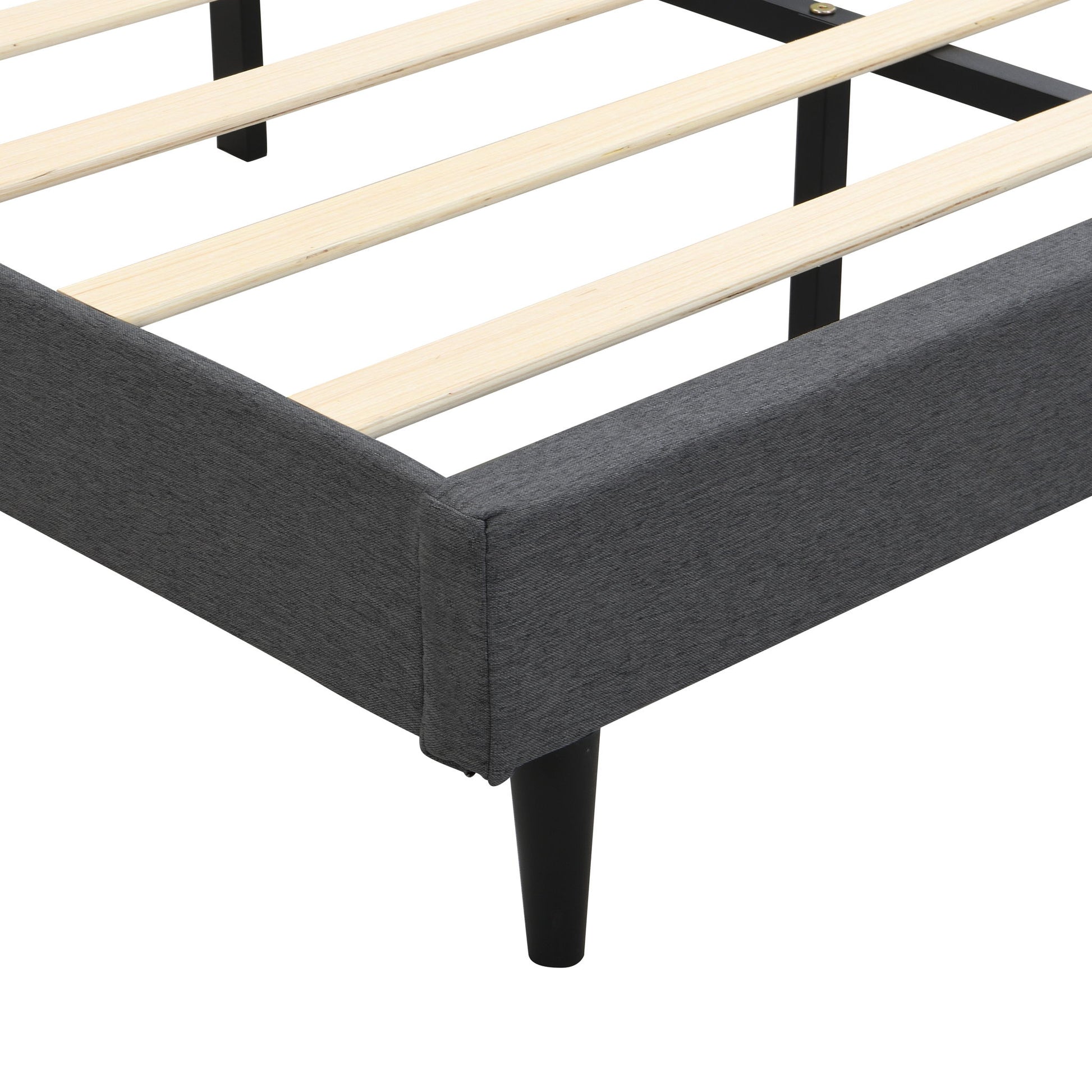 Modern Upholstered Platform Bed Frame With Button Tufted Headboard And USB Ports - The Sleep Loft - Online Mattress Showroom NYC