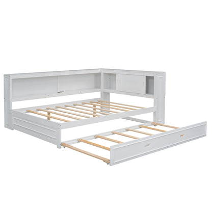 Daybed With Storage Shelves, LED, USB, And Trundle - The Sleep Loft - Online Mattress Showroom NYC